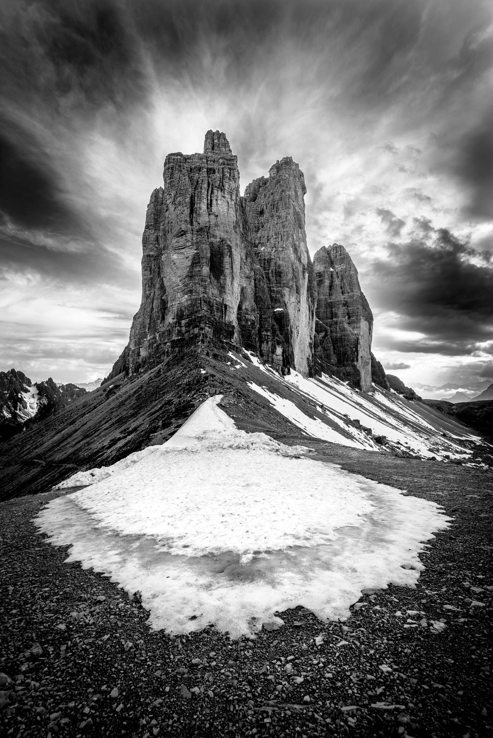 Tre Cime tear of snow Poster och Canvastavla