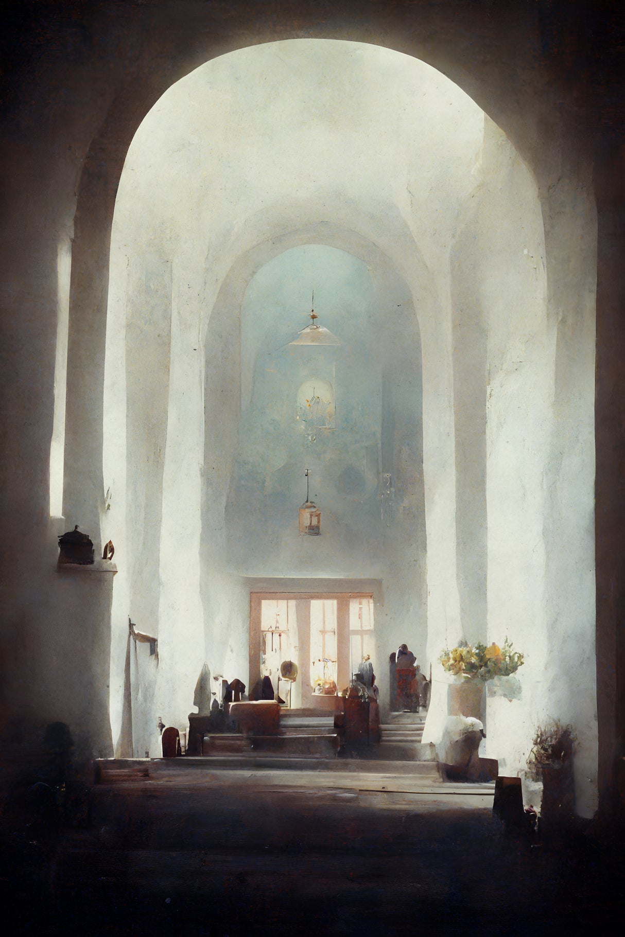 White Church Poster och Canvastavla
