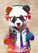 Hipster Panda Poster och Canvastavla
