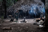 A scene of the life of a surma tribe family - Ethiopia Poster och Canvastavla
