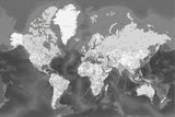Detailed world map with cities, Patwin Poster och Canvastavla