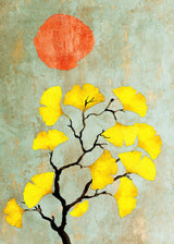 Ginko biloba and sun Poster och Canvastavla