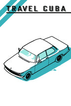 Travel Cuba Blue Car Poster och Canvastavla