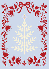 Christmas Tree Blue and Red Poster och Canvastavla