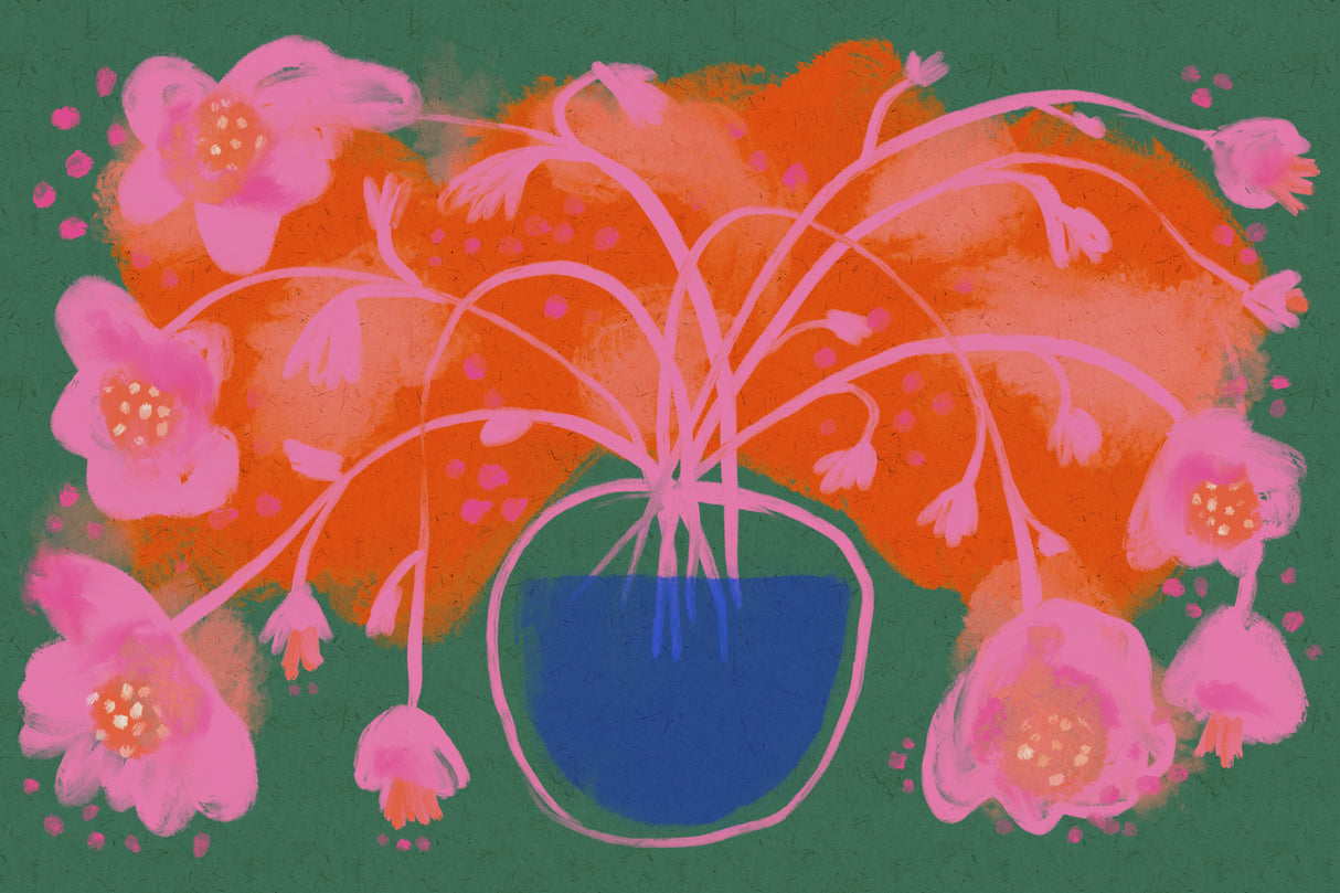 Pink Flower Bouquet Poster och Canvastavla