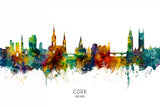 Cork Ireland Skyline Poster och Canvastavla