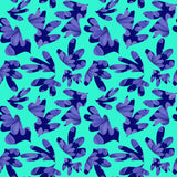 Florals Galore Blue On Mint Poster och Canvastavla