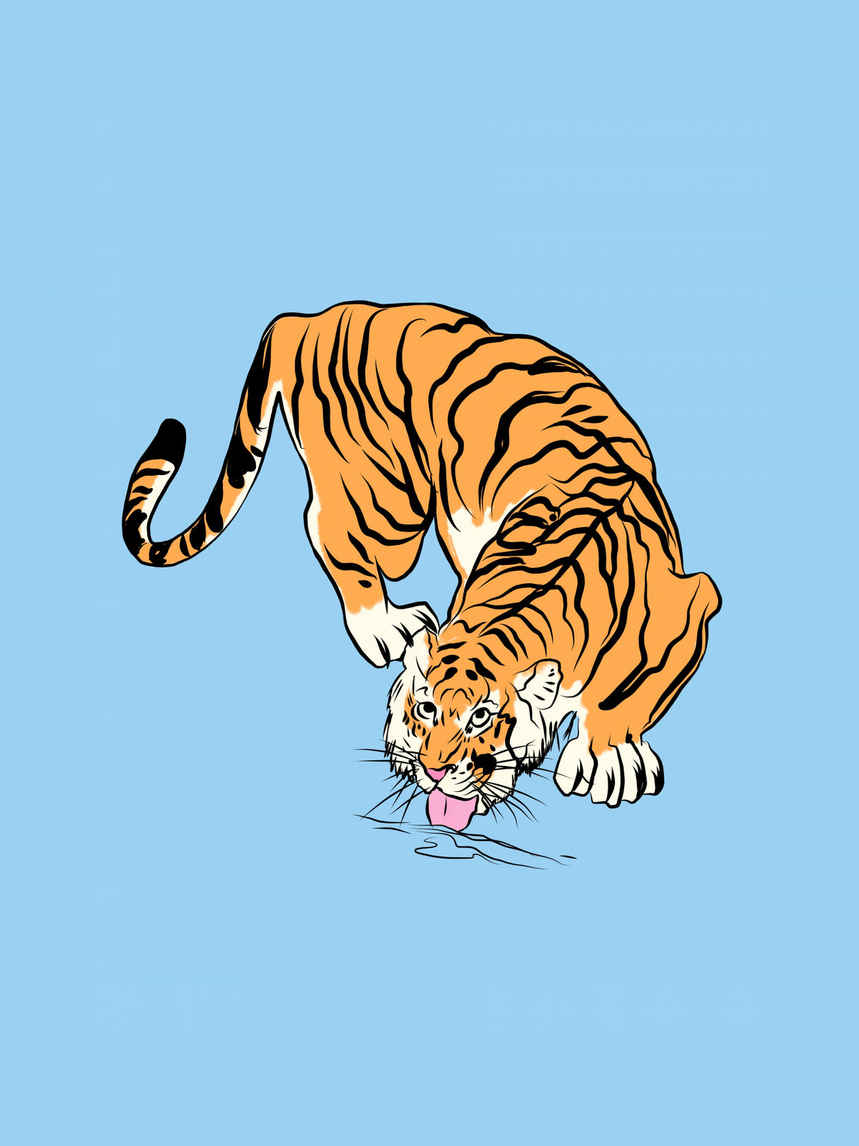 Tiger By the River Poster och Canvastavla
