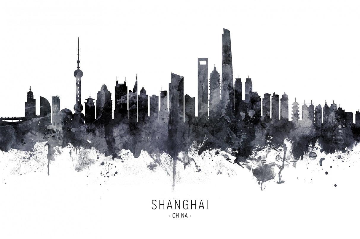 Shanghai China Skyline Poster och Canvastavla