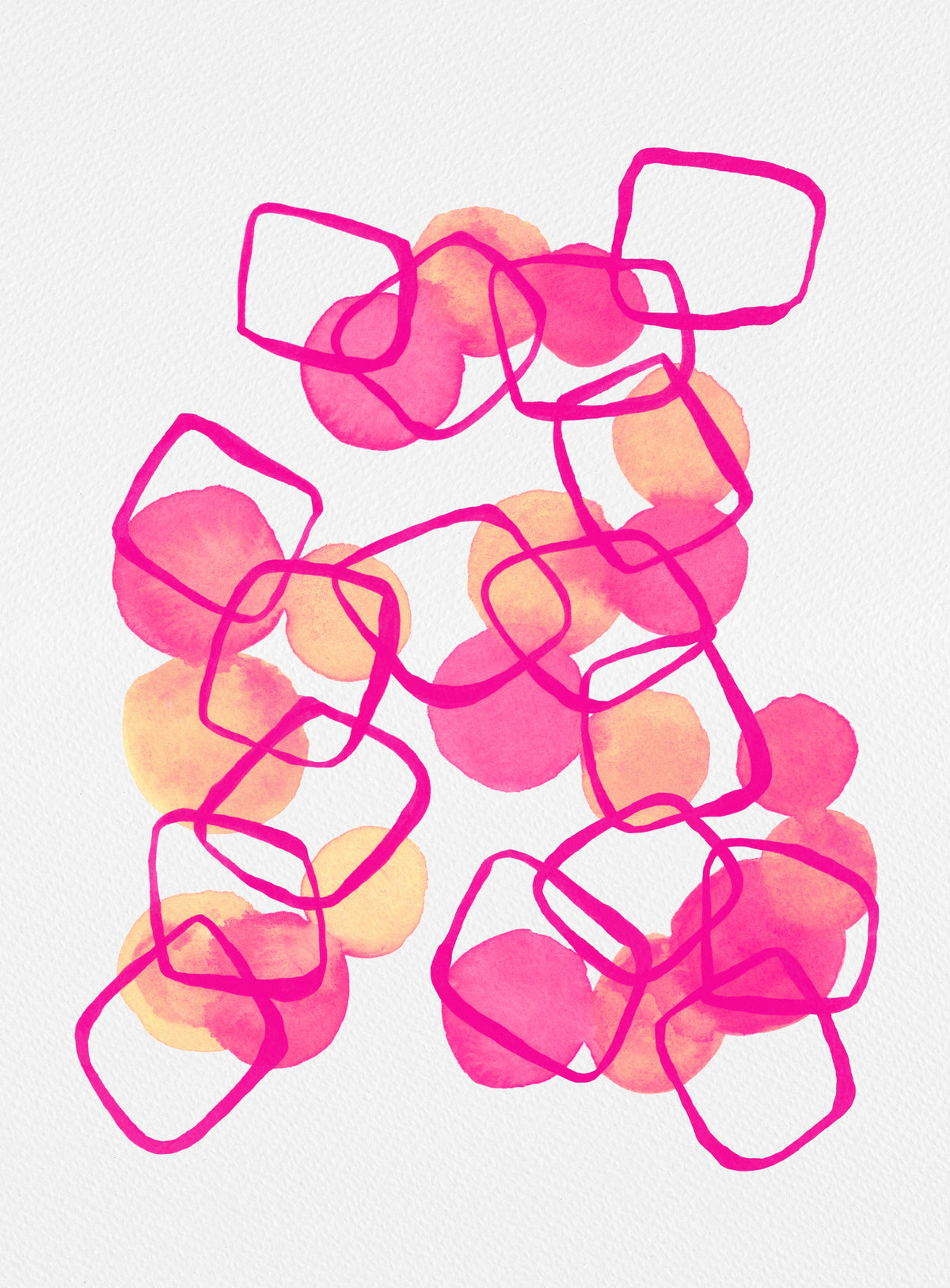 Pink Shapes Chain Poster och Canvastavla
