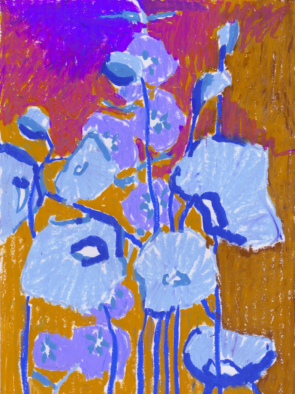 Blue Poppies Poster och Canvastavla
