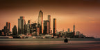 Manhattan's Modern Majesty at Dusk Poster och Canvastavla