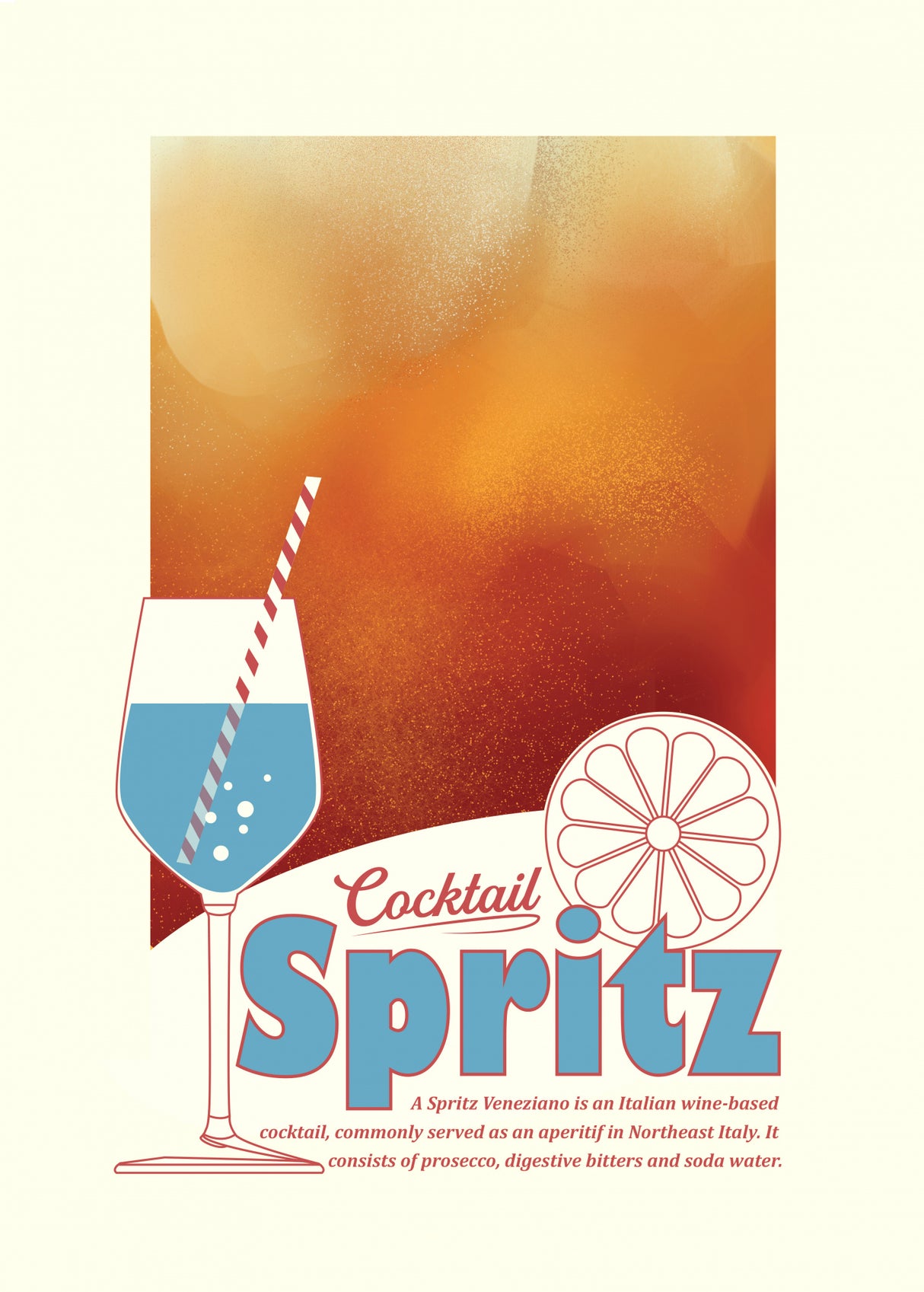 Aperol Spritz print Poster och Canvastavla