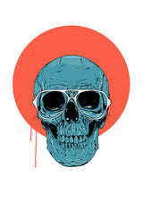 Blue Skull II Poster och Canvastavla