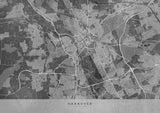 Gray vintage map of Hannover Germany Poster och Canvastavla