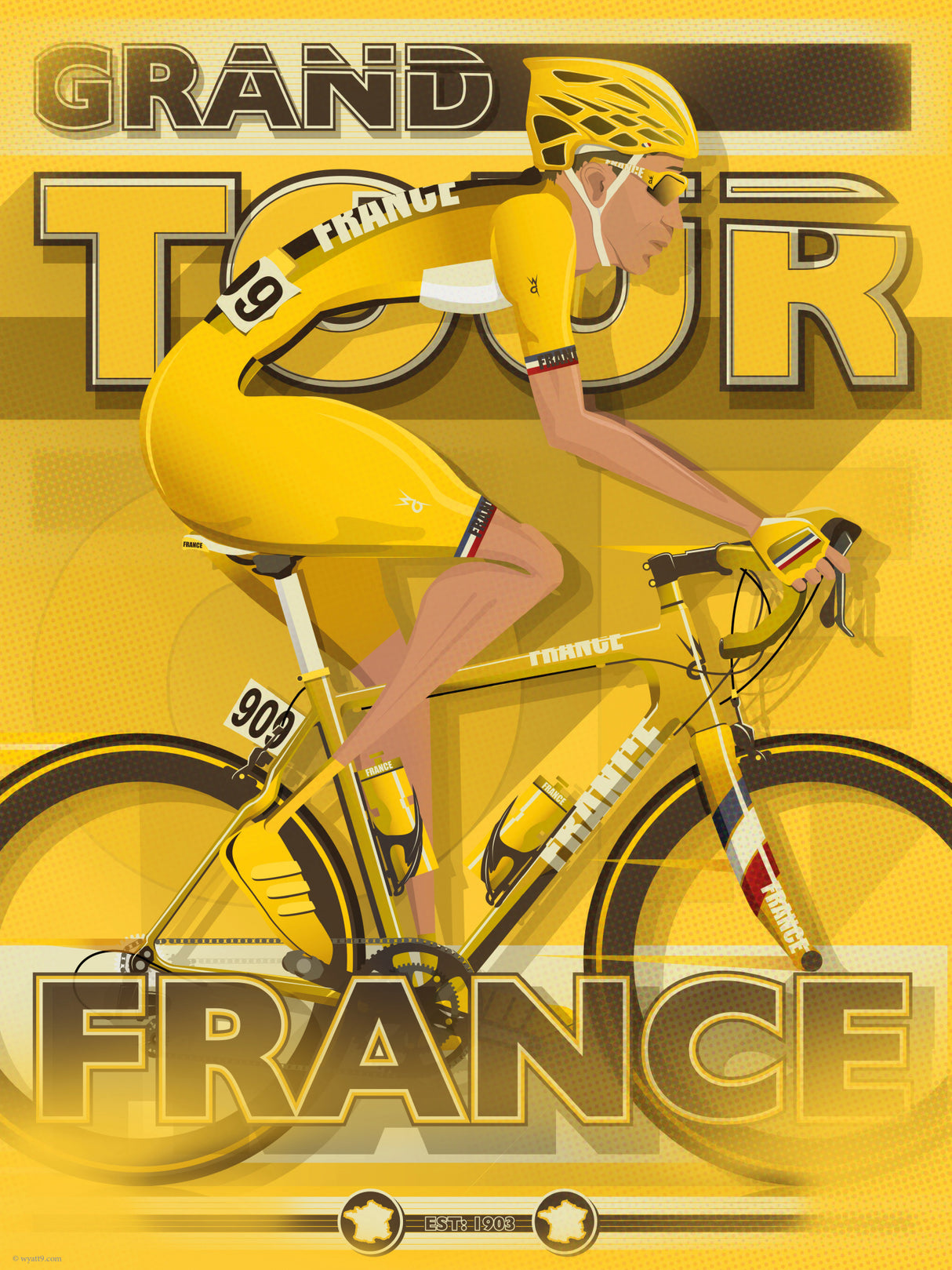 Tour De France Grand Tour Cycling Race Poster och Canvastavla