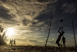 Children playing football in Zanzibar. Poster och Canvastavla