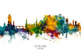 Stirling Scotland Skyline Poster och Canvastavla