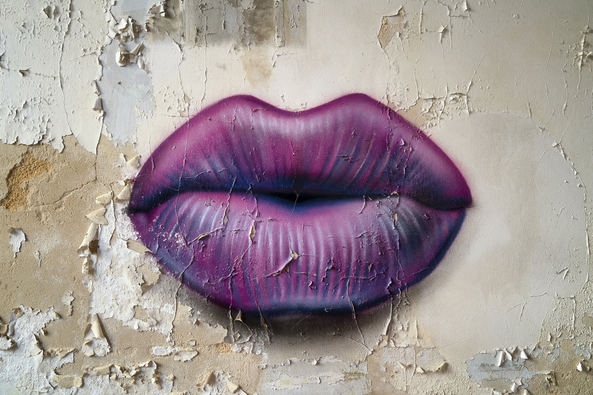 Lips on the Wall Poster och Canvastavla