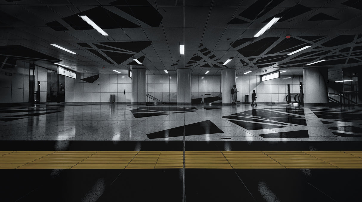 yellow guiding line Poster och Canvastavla
