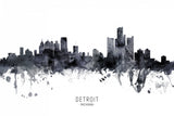 Detroit Michigan Skyline Poster och Canvastavla