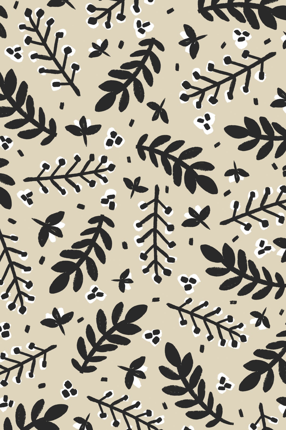 Banches And Berries (Beige) Poster och Canvastavla