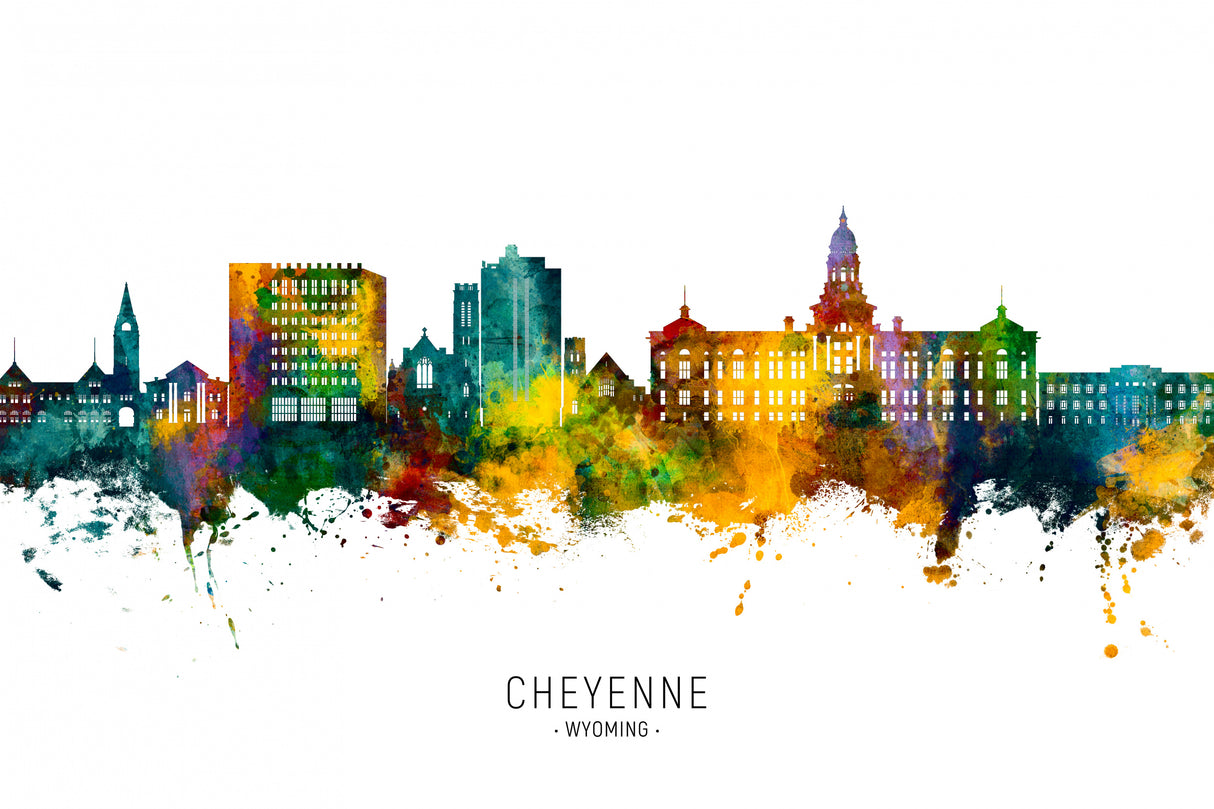 Cheyenne Wyoming Skyline Poster och Canvastavla