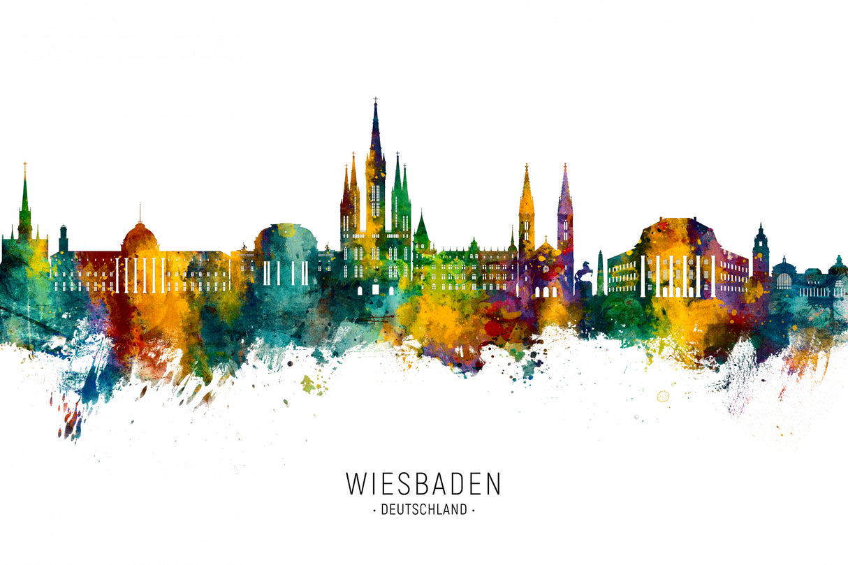 Wiesbaden Germany Skyline Poster och Canvastavla
