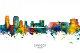 Cannock England Skyline Poster och Canvastavla