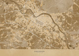 Sepia vintage map of Dresden Germany Poster och Canvastavla