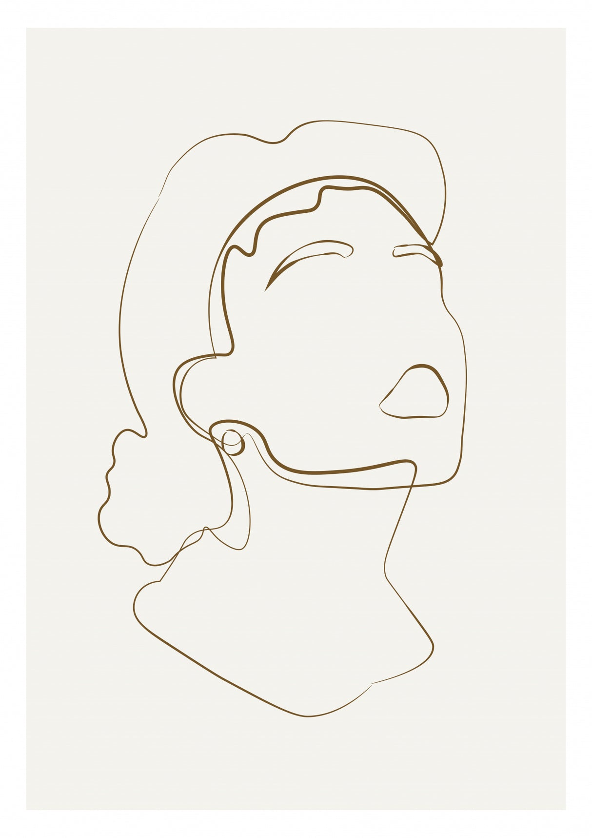 Abstract Face Line Art Poster och Canvastavla