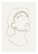 Abstract Face Line Art Poster och Canvastavla