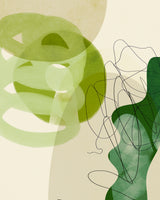 Painted Lines Green Tan 3 Kopie Poster och Canvastavla