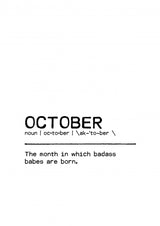 Quote October Badass Poster och Canvastavla