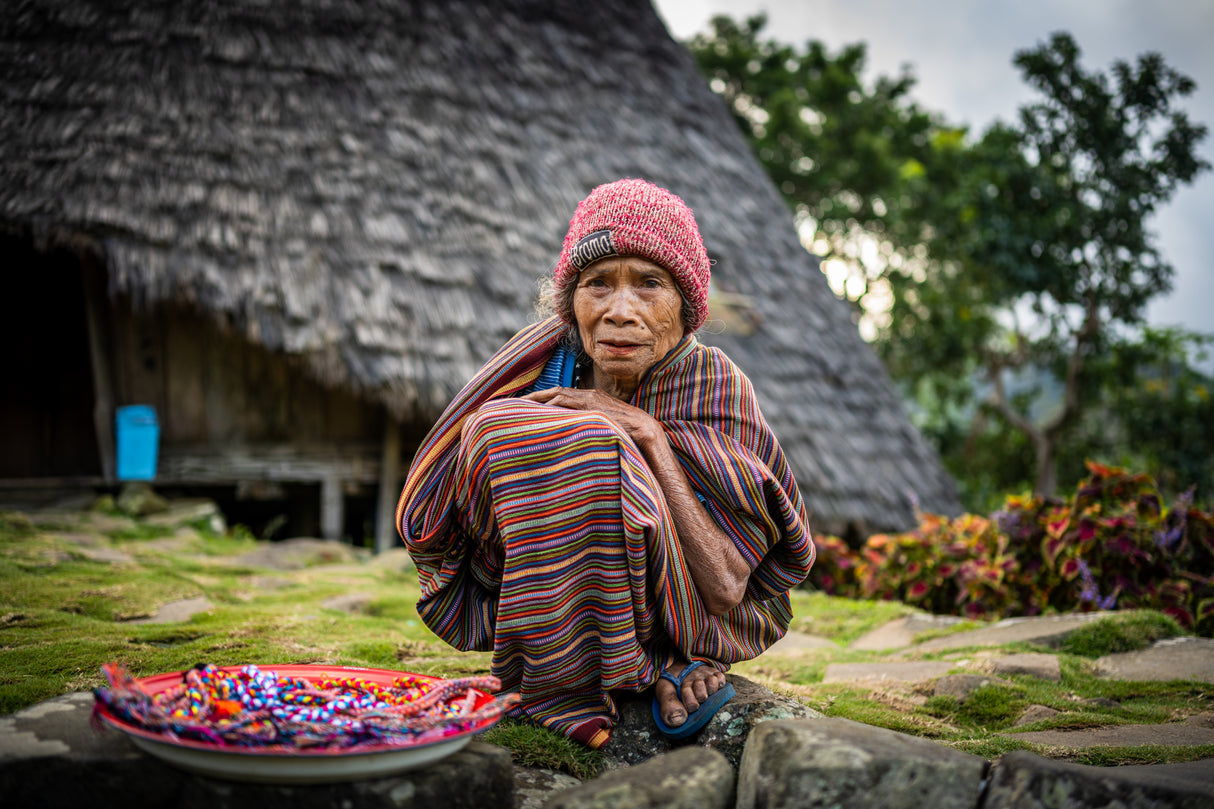 Old granny self made beads for sale Poster och Canvastavla
