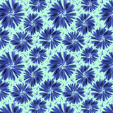 Floral Twirl Navy Blue On Mint Poster och Canvastavla