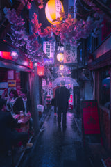 Tokyo Blue Rain Poster och Canvastavla
