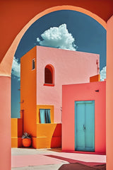 The Pink Village Poster och Canvastavla