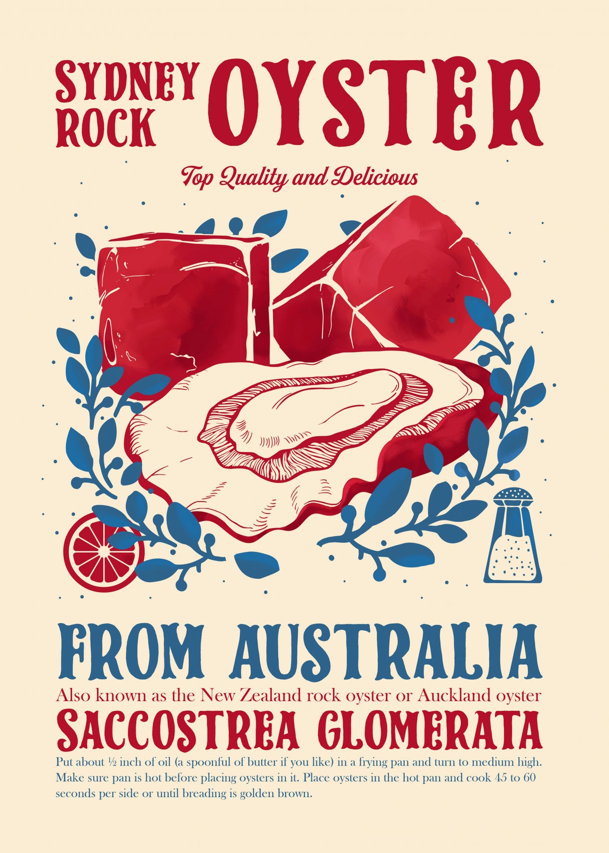 Oyster kitchen decor Poster och Canvastavla