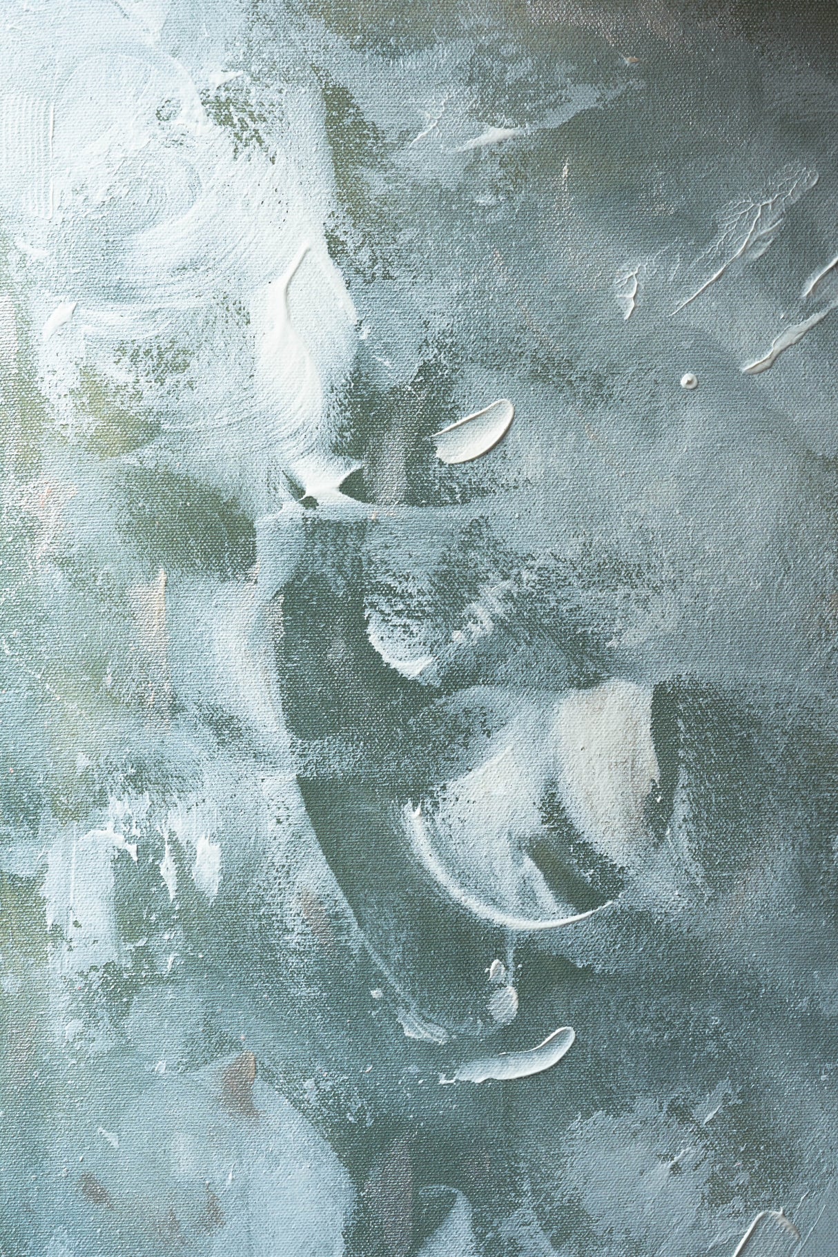 Green and White Acrylic No 2 Poster och Canvastavla
