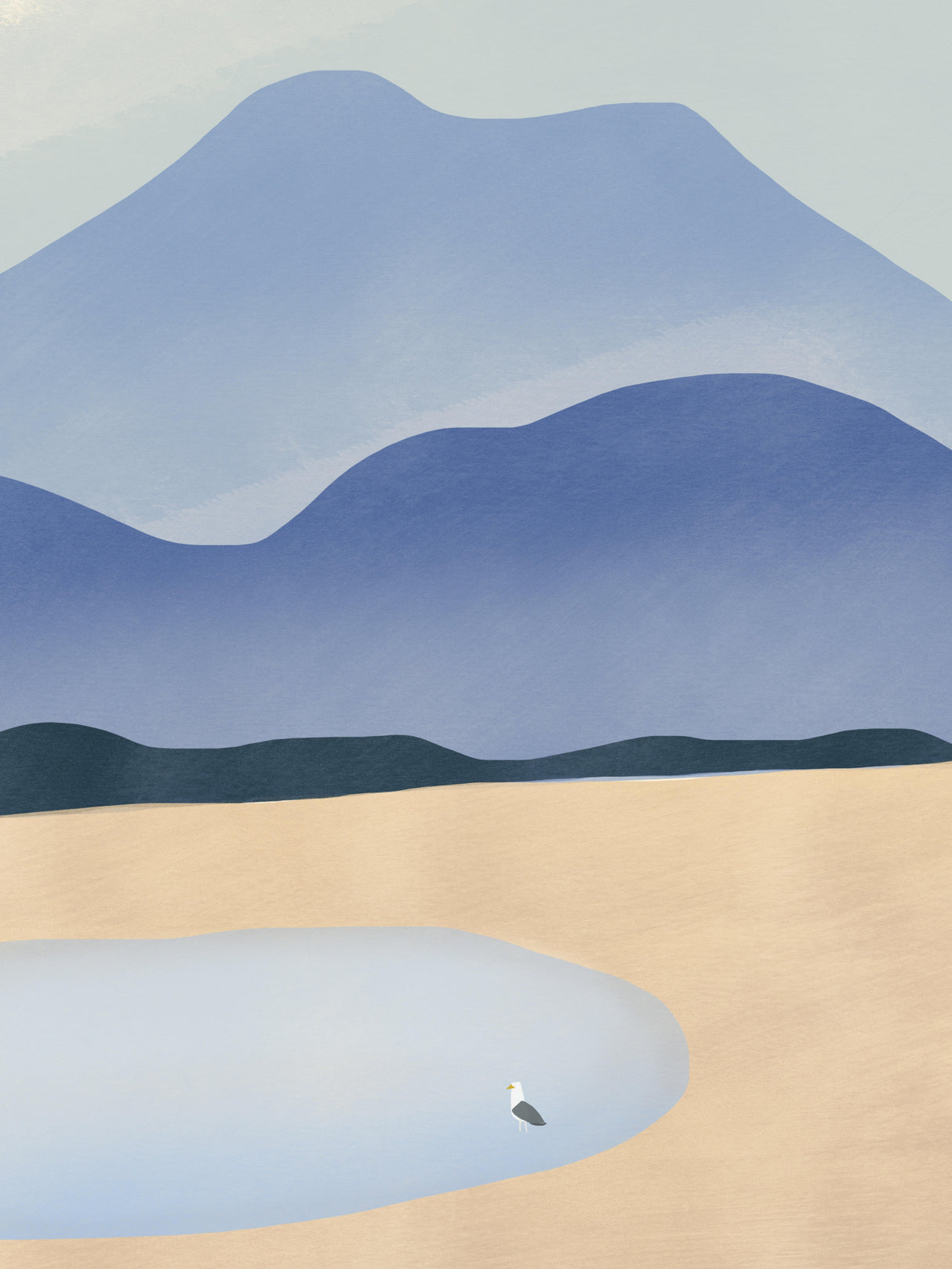 Tiny Against Mountains Poster och Canvastavla