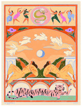 Rabbit Jumps Over the Moon Poster och Canvastavla