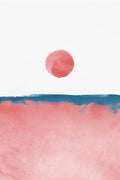 Minimal Landscape Pink and Navy Blue 02 Poster och Canvastavla