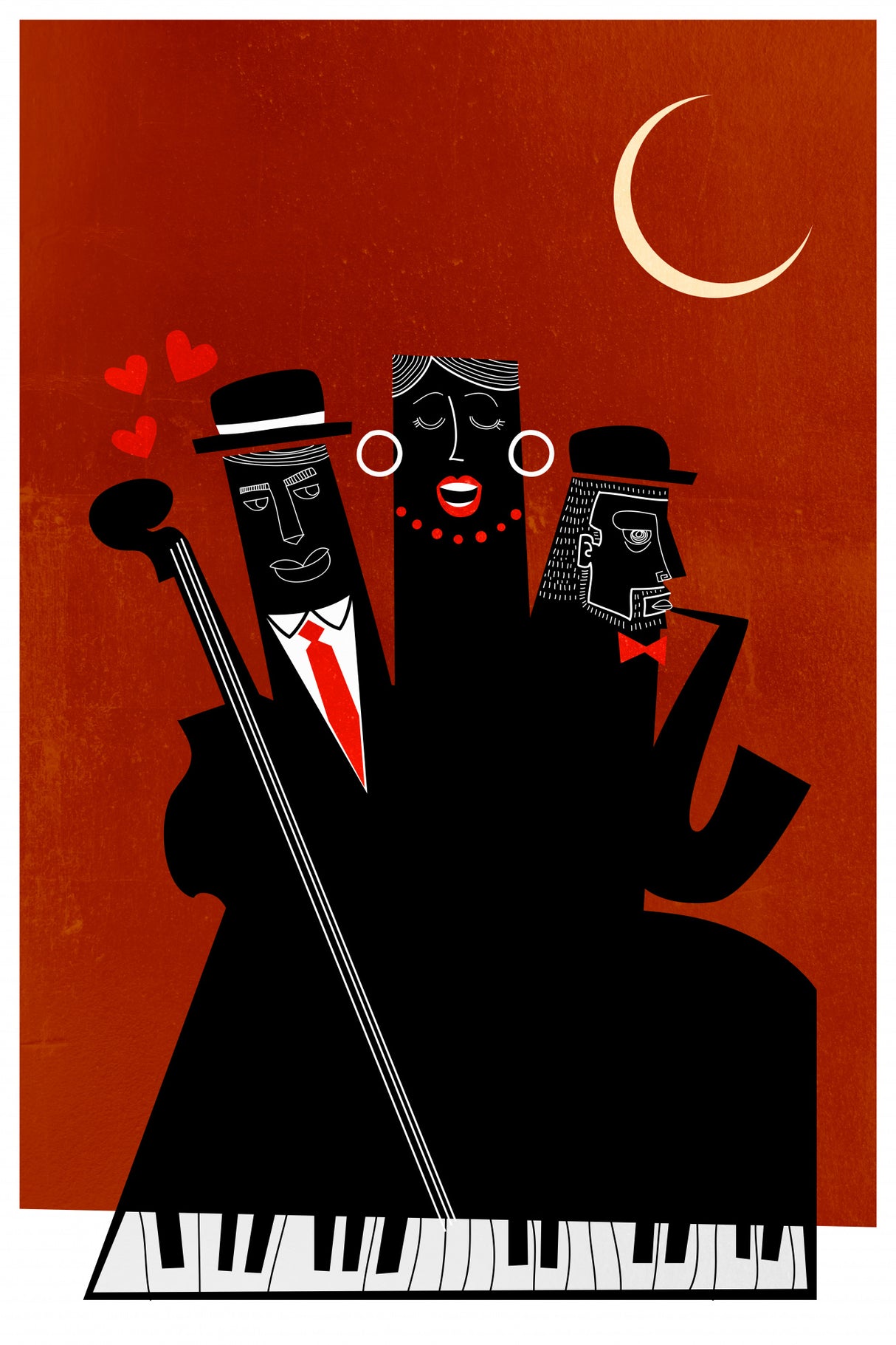 Singing Around the Christmas Tree Poster och Canvastavla