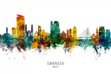Swansea Wales Skyline Poster och Canvastavla