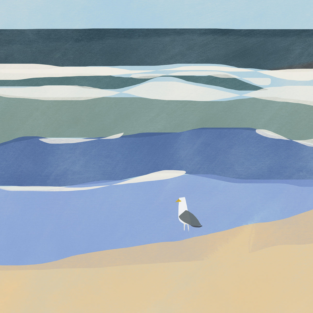 Seagull and Waves Poster och Canvastavla