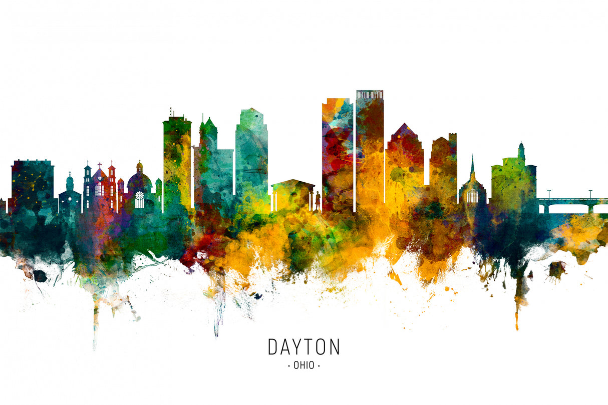 Dayton Ohio Skyline Poster och Canvastavla