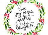 Watercolor wreath with holiday wishes Poster och Canvastavla