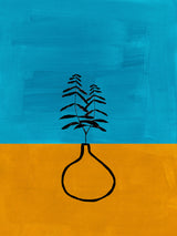 Teal Gold Vase Poster och Canvastavla