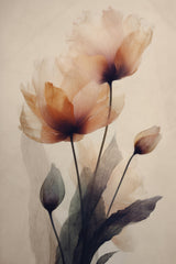 Parchment Flowers No 3 Poster och Canvastavla